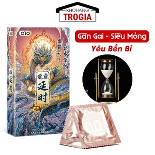 [Giá Sỉ] Bao Cao Su Olo 0.01 Rồng Ấn, Bcs Siêu Mỏng, Gân Gai Tăng Khoái Cảm, Nhiều Gel, Size 52mm Ôm Sát (Hộp 10C)