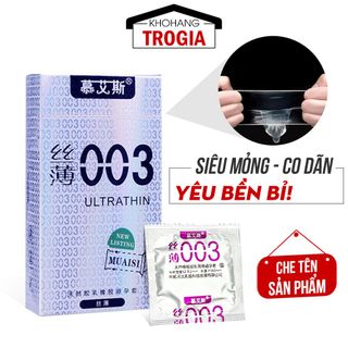 [Giá Sỉ] Bao Cao Su Muaisi 003 Ultrathin Trắng, Bcs Siêu Mỏng, Bao Cao Su Giá Sỉ Tốt Nhất Hiện Nay (Hộp 12C)