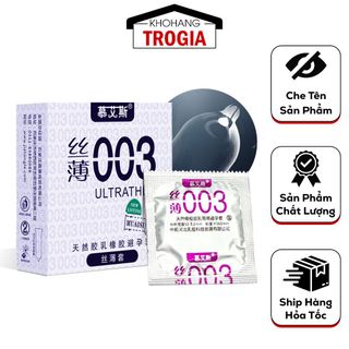 Bao Cao Su Siêu Mỏng Giá Sỉ, Bcs Gân Gai, Bcs Muaisi 003 Ultrathin, Size 52mm [Giá Sỉ Tốt Nhất] (Hộp 3C)