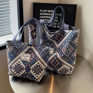 Set 2 túi tote thổ cẩm dung tích Lớn phong cách 2025
