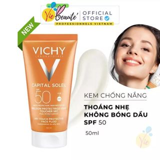 Kem chống nắng Vichy thoáng nhẹ không gây nhờn rít 50ml - Vichy Capital Soleil Dry Touch Face Fluid SPF50