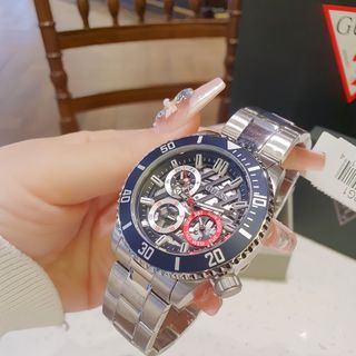 ĐỒNG HỒ NAM CAO CẤP GUEZ GW0488G DÂY INOX MẶT CHONOGRAP THỂ THAO