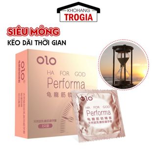 Bao Cao Su Olo HA Performa 0.01mm Giá Sỉ, Bcs Kéo Dài Thời Gian, Bao Cao Su Siêu Mỏng, Size 52mm, Gel Bôi Trơn