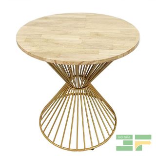 Bàn cafe decor Luxi mặt gỗ- Mã: BCF14G