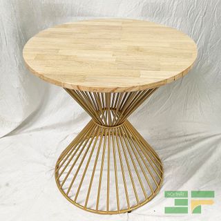 Bàn cafe decor Luxi mặt gỗ- Mã: BCF14G