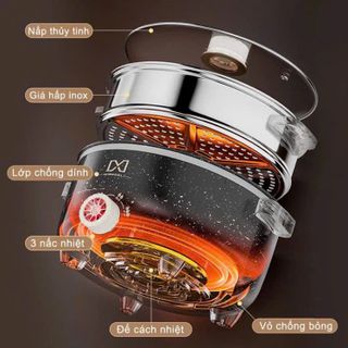 NỒI LẨU ĐIỆN 4L MISU LOUIS ĐA NĂNG KÈM XỬNG HẤP