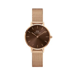 ĐỒNG HỒ NAM NỮ CAO CẤP DANIEL W AMBER DÂY LƯỚI MẶT TRÒN NÂU SOCOLA