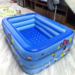 Sỉ Bể Bơi Phao Chữ Nhật 1m5 - 3 Tầng . Hàng dày - bể nặng 2.5kg