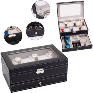 Hộp Đựng Đồng Hồ Kết Hợp Trang Sức Cao Cấp
