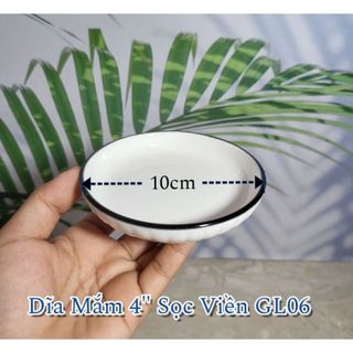 ĐĨA SỨ SỌC VIỀN ĐEN ĐĨA MẮM (T300)