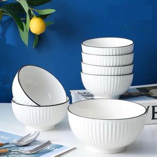 SET 10 CHÉN SỨ TRẮNG VIỀN ĐEN BẮC ÂU CAO CẤP