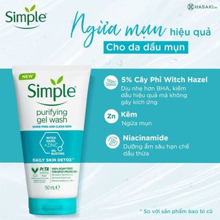 Sữa Rửa Mặt Simple Xanh Dương Dạng Gel 150ml