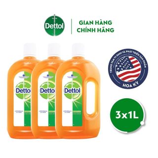 Combo 3 Dung dịch diệt khuẩn đa năng Dettol 1L