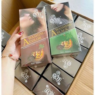 Dầu Gội Phủ Bạc Thảo Dược Sin Hair Màu Nâu 500ml