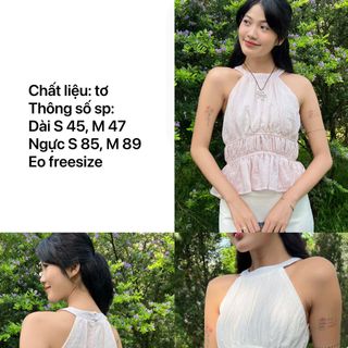 [SHOPPUMI] Áo yếm Goral 2 màu trong trẻo chất tơ size SM Pumi 16855