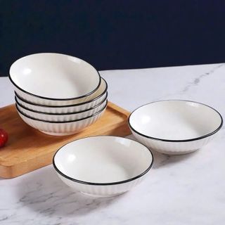 ĐĨA SỨ MẮM 4'' SỌC VIỀN ĐEN GL06