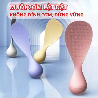 Môi xới cơm LẬT ĐẬT cao cấp chịu nhiệt, không bị đổ, Muôi cơm hạt vân 3D không dính cơm