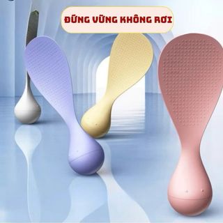 Môi xới cơm LẬT ĐẬT cao cấp chịu nhiệt, không bị đổ, Muôi cơm hạt vân 3D không dính cơm