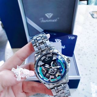 ĐỒNG HỒ NAM CHÍNH HÃNG FUNMEI AUTOMATIC LỘ CƠ FULLBOX TEM HÃNG