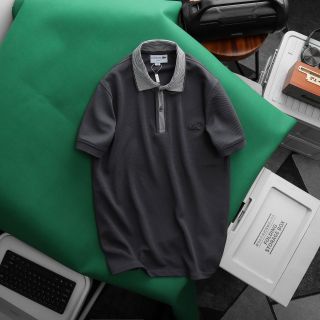 Áo polo Lacos phối cổ, chất vải cá sấu, logo thêu