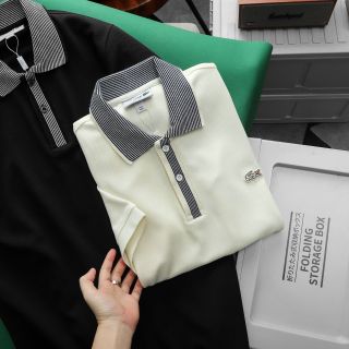 Áo polo Lacos phối cổ, chất vải cá sấu, logo thêu