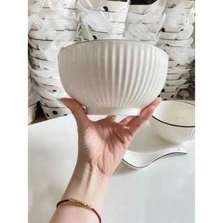 TÔ SỨ BẦU 7.25 TRẮNG SỌC VIỀN ĐEN GL06