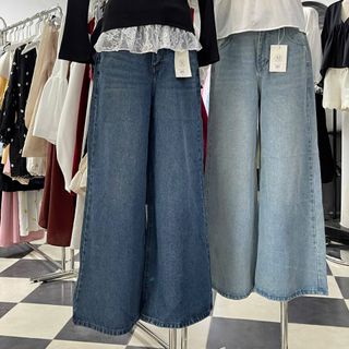 [SHOPPUMI] Quần jean suông loe Nasa 2 màu đậm - nhạt size SML Pumi 16848