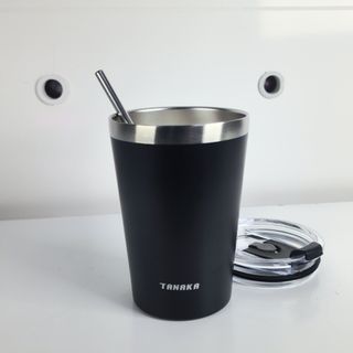 Ly giữ nhiệt kèm ống hút Tanaka Đen - SM-13