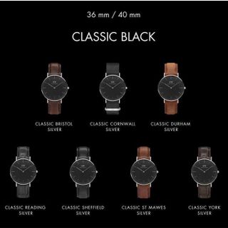 ĐỒNG HỒ NAM NỮ CAO CẤP DANIEL W BLACK CLASSIC  DÂY DA KÈM TEM KÍCH HOẠT BẢO HÀNH ĐIỆN TỬ