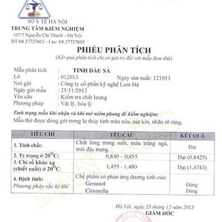 Tinh Dầu Sả Chanh Lam Hà Lemongrass Oil (10ml)