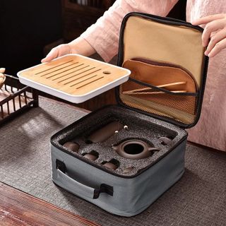BỘ BÌNH TRÀ CÓ TÚI KÈM KHAY GỖ SANG TRỌNG