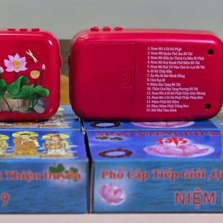 Máy niệm Phật 15  bài hình hoa sen kèm bộ sạc