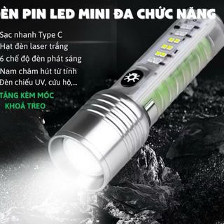 Đèn Pin Móc Khóa Mini 520A  Đèn LED 6 chế độ, Đèn Leo Núi Cắm Trại, Đèn UV Đèn Chiếu Sáng Di Động Đa Năng