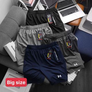 Short big size under armour thun poly dày dặn mịn mát, trơn láng, co giãn 4 chiều, 3 túi khoá kéo, logo thêu Size : xl 2xl 3xl 4xl / 2222/8c 4 màu / ri 32c
