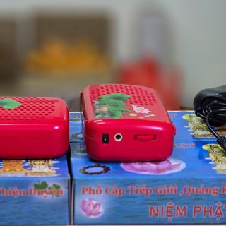 Máy niệm Phật 15  bài hình hoa sen kèm bộ sạc