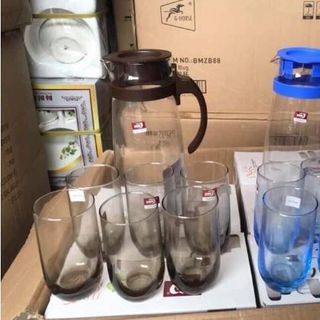 BỘ BÌNH THỦY TINH KÈM 6 LY DELI QUÀ TẶNG