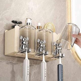 Kệ đựng cốc có nhả kem đánh răng tự động 3 Cốc