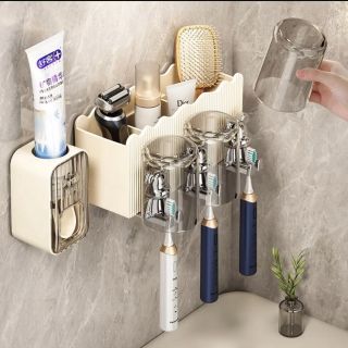 Kệ đựng cốc có nhả kem đánh răng tự động 3 Cốc