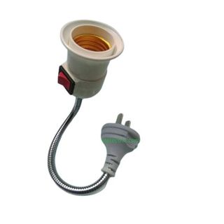 Đui đèn kèm phích cắm, đui đèn e27 thiết kế nhỏ gọn có lò xo uốn cong, xoay 360 độ