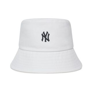 Mũ Bucket Ny Trắng logo đen