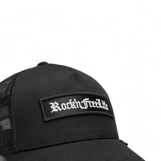 Mũ RFL Đen Logo Chữ ROCK FREE LIFE Trắng