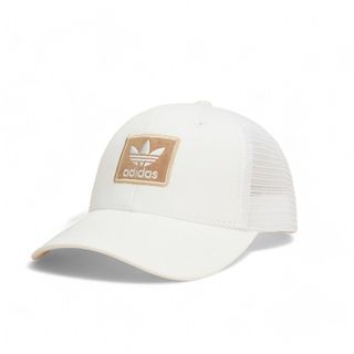 Mũ lưỡi trai A. dida.s Trắng Logo Vàng Da Lộn