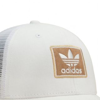 Mũ lưỡi trai A. dida.s Trắng Logo Vàng Da Lộn