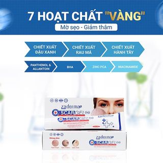 Gel Mờ Sẹo Zaderma Scar Gel 7D - Hỗ trợ mờ sẹo, giảm thâm, dưỡng ẩm 20G