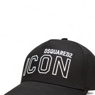 Mũ lưỡi trai Icon Dsquares2 đen logo trắng form unisex dành cho cả nam và nữ