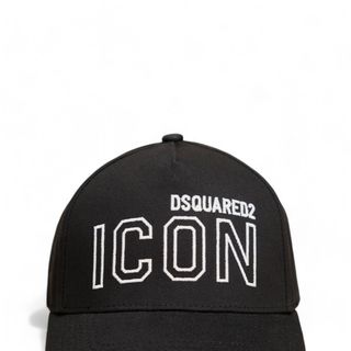 Mũ lưỡi trai Icon Dsquares2 đen logo trắng form unisex dành cho cả nam và nữ
