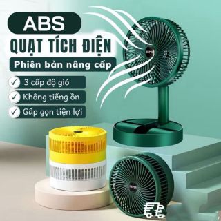 Quạt tích điện để bàn mini Super gấp gọn 3 cấp độ gió siêu bền, cáp sạc USB tiện lợi