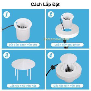 Combo Máy phun sương tạo khói + Bộ gom nước nổi cao cấp cho thác nước non bộ trang trí non bộ bể cá