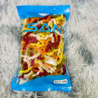 Nui rau củ xoắn dài Kim San Food gói 400 gram