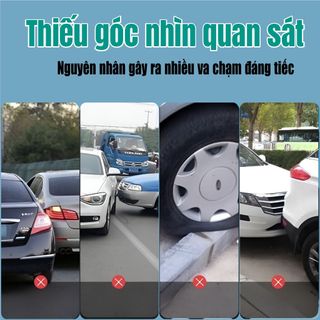 Cặp 2 Gương Cầu Lồi Gắn Kính Hậu Ô Tô Xoay 360 Xoá Điểm Mù Sử Dụng Đế Hút Không Để Lại vết keo khó tẩy